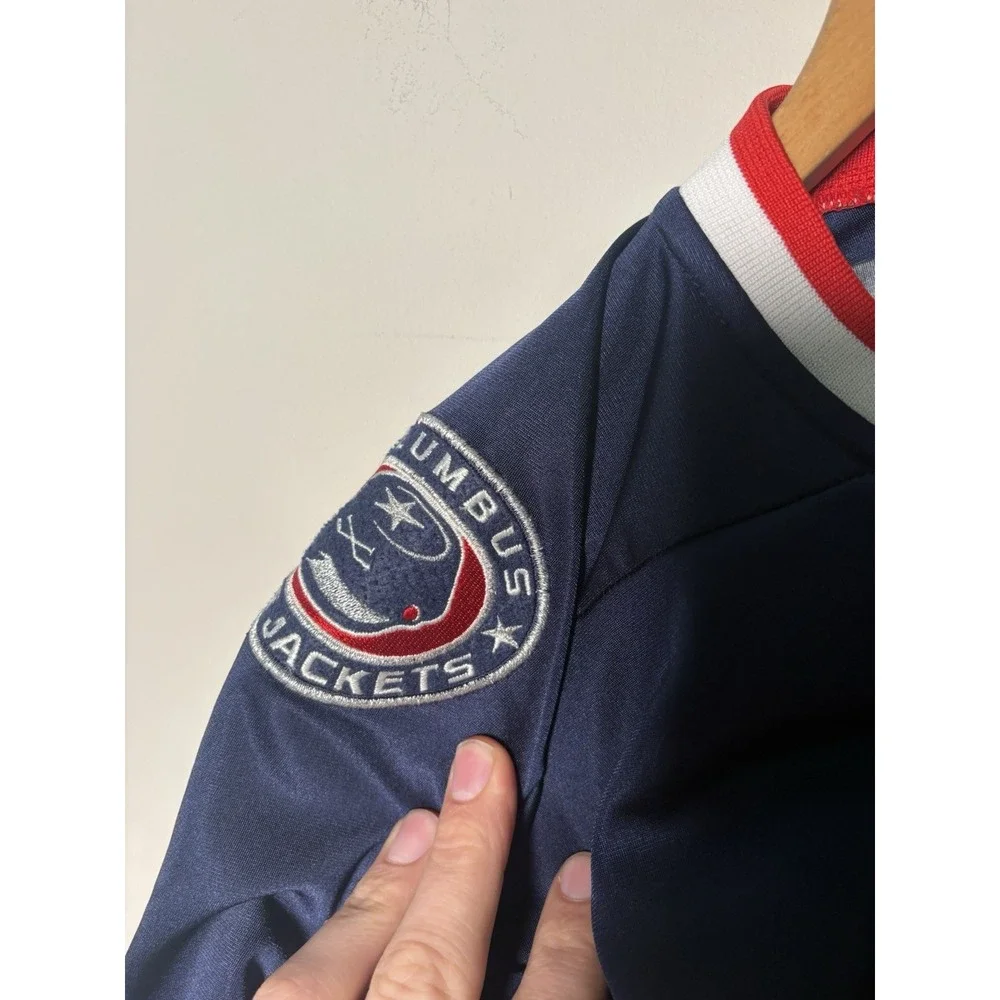 VTG Columbus Blue Jackets CCM Jersey Womens XS For Her NHL Hockey Navy Blue Y2K